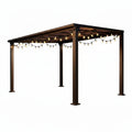 10 * 12FT Pergola,4 * 5 Inch Thickened Pillars & Enlarged Base,Outdoor Hardtop Lean to Gazebo,Wall Mounted Pergola,Pergolas Gazebos Clearance,Aluminum Frame Pergola,Uv Resistant Patio Roof