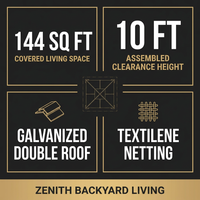 12 Ft. W X 12 Ft. D Aluminum Hardtop Gazebo with Galvanized Double Roof and Textilene Netting — Results & Stats